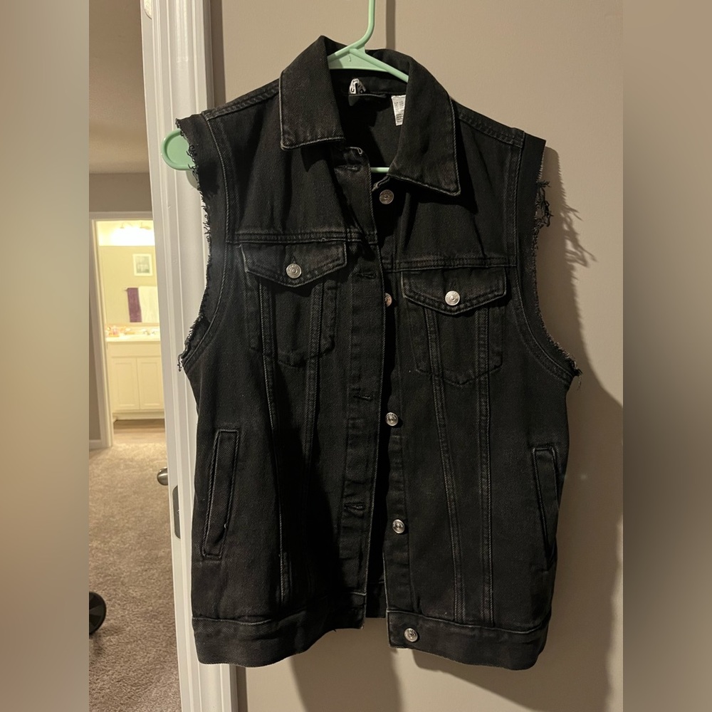 H&M Black denim vest